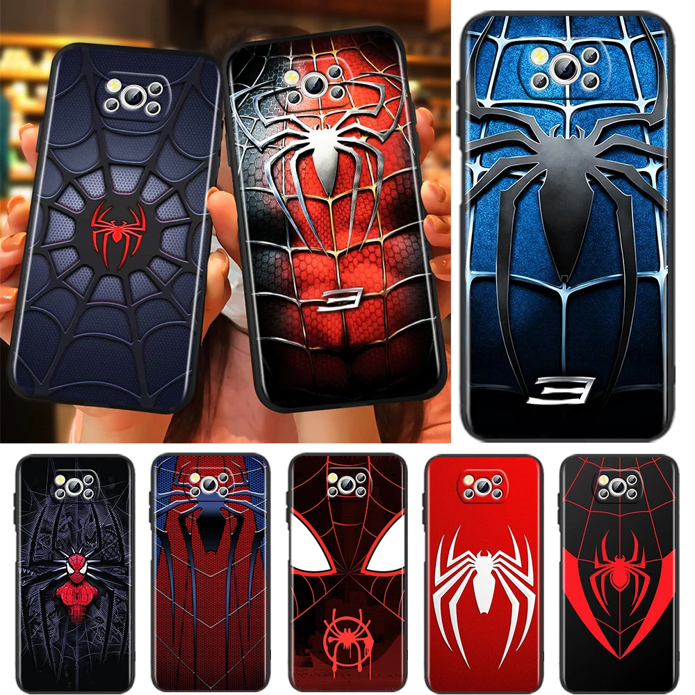 

Marvel SpiderMan Avengers Cool Case For Xiaomi Mi Poco X4 X3 NFC F4 F3 GT M5 M5s M4 M3 Pro C40 C3 5G Soft Black Phone Cover Capa