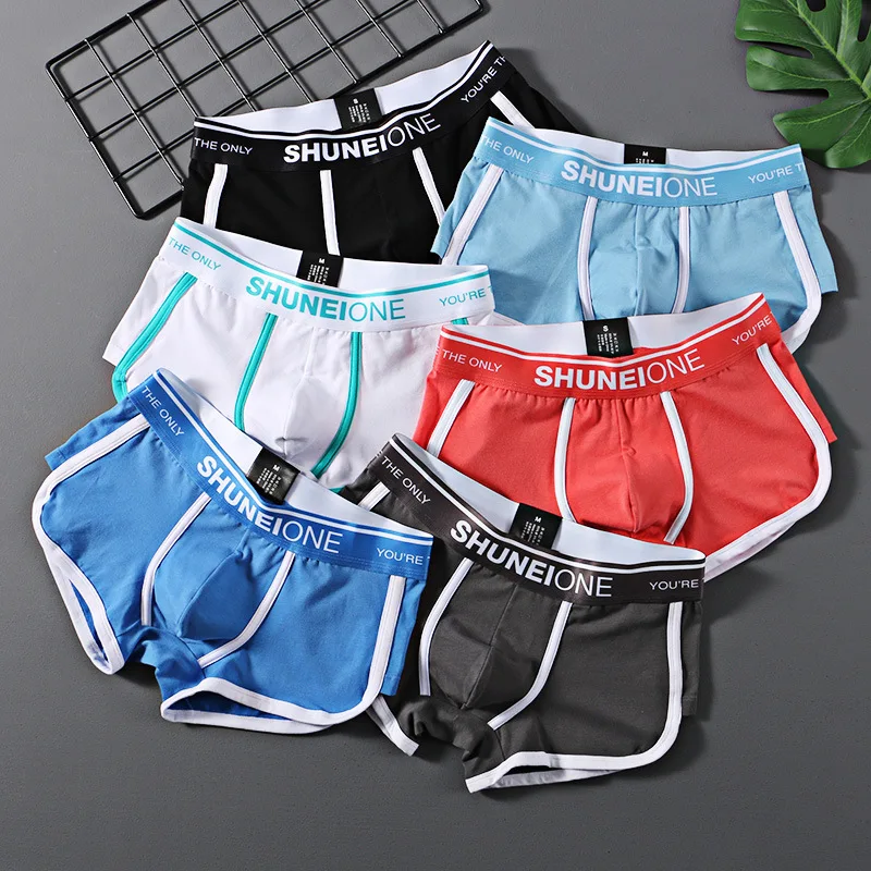 4 pcs/lot  Cotton Boxer Men Underwear Bermuda Ropa Interior Hombre Mens Boxers Cuecas Masculinas Man Calzoncillos S-XXL