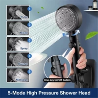 high pressure shower head rotating three modes head boost pressurized water saving handheld showerhead one click on off switch