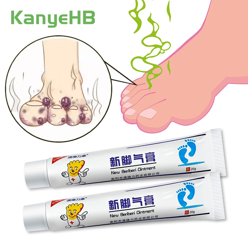 

2Pc Athlete's Foot Antibacterial Ointment Beriberi Care Cream Feet Anti-Itching Toe Blisters Peeling Medical Plaster A1146