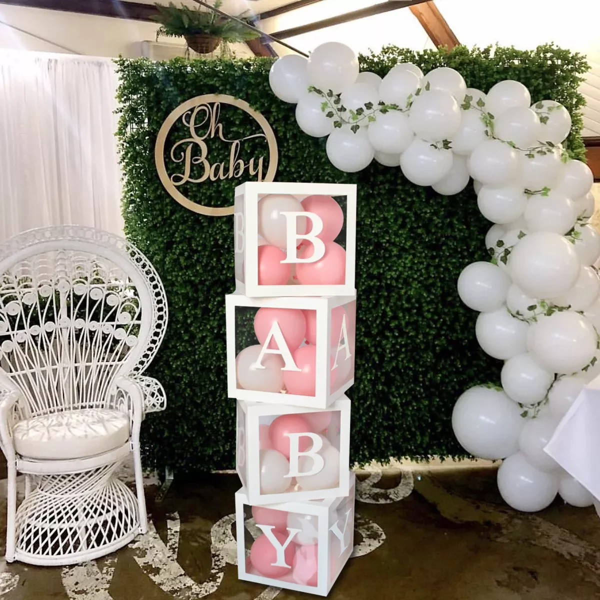 

Transparent Letter Baby Shower Box Birthday Wedding Custom Name Balloon Box 1st Birthday Party Decorations Kids Baby Shower Girl