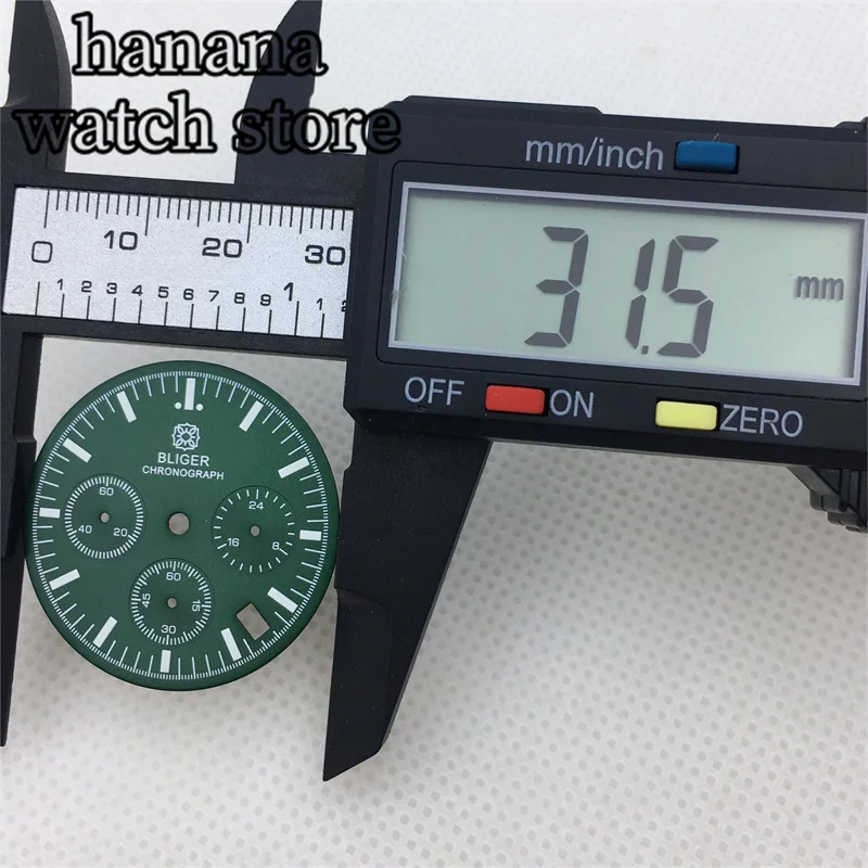 Циферблат BLIGER/без логотипа VK63 31 5 мм кварцевый механизм циферблат черный белый