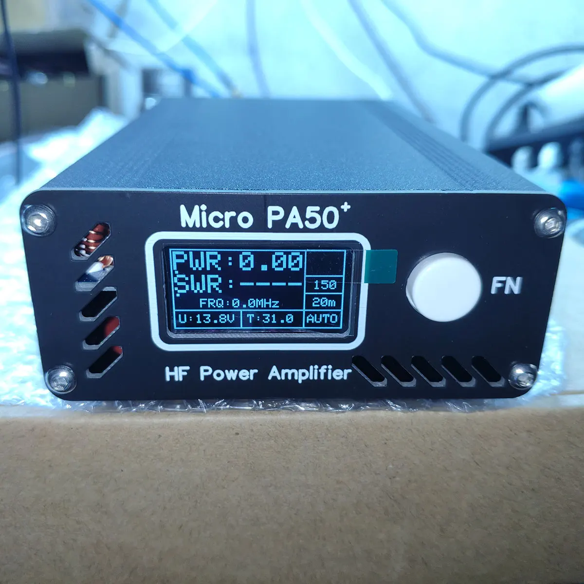 

HAMGEEK Upgraded Micro PA50+ 50W 3.5M-28.5MHz QRP Shortwave Radio Station HF Power Amplifier with 1.3inch LCD for ICOM XIEGU