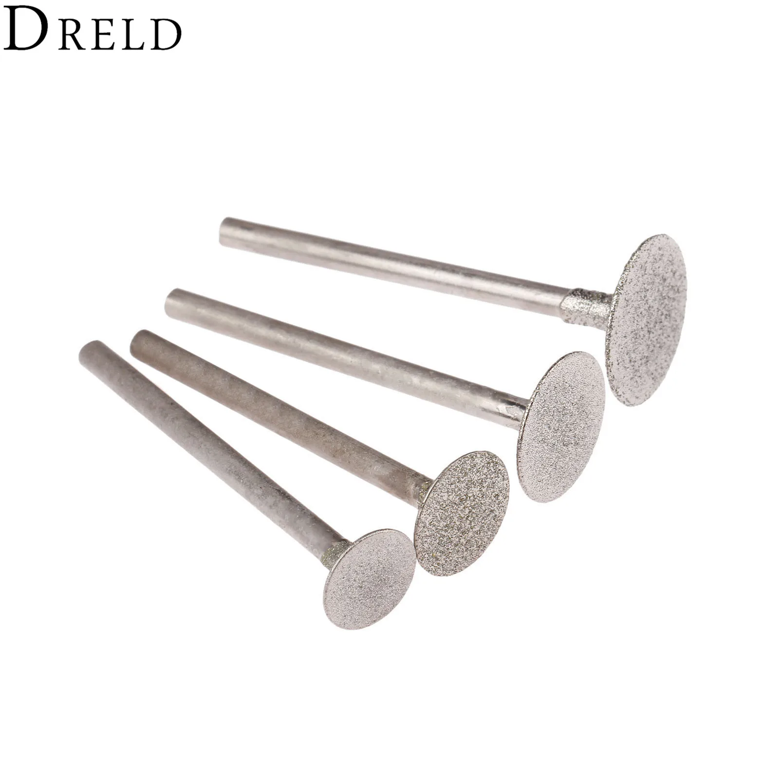 

4Pcs 3mm Shank Diamond Mounted Point Grinding Head Stone Jade Carving Polishing Engraving Tools for Dremel Accesories
