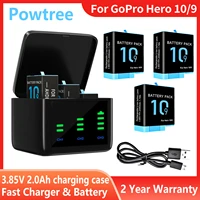 battery for gopro hero 910 li ion 3 85v 2000mah smart charging case rechargeable action sports camera battery chargeraccessorie