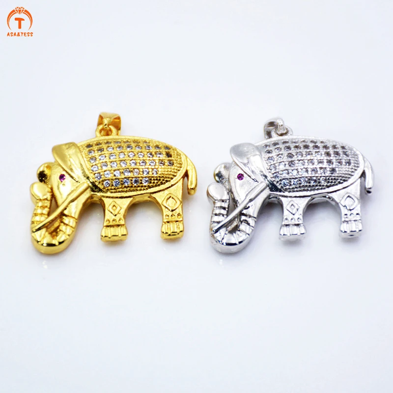 Подвеска в виде слона из кубического циркония тайском стиле с микрозакрепкой