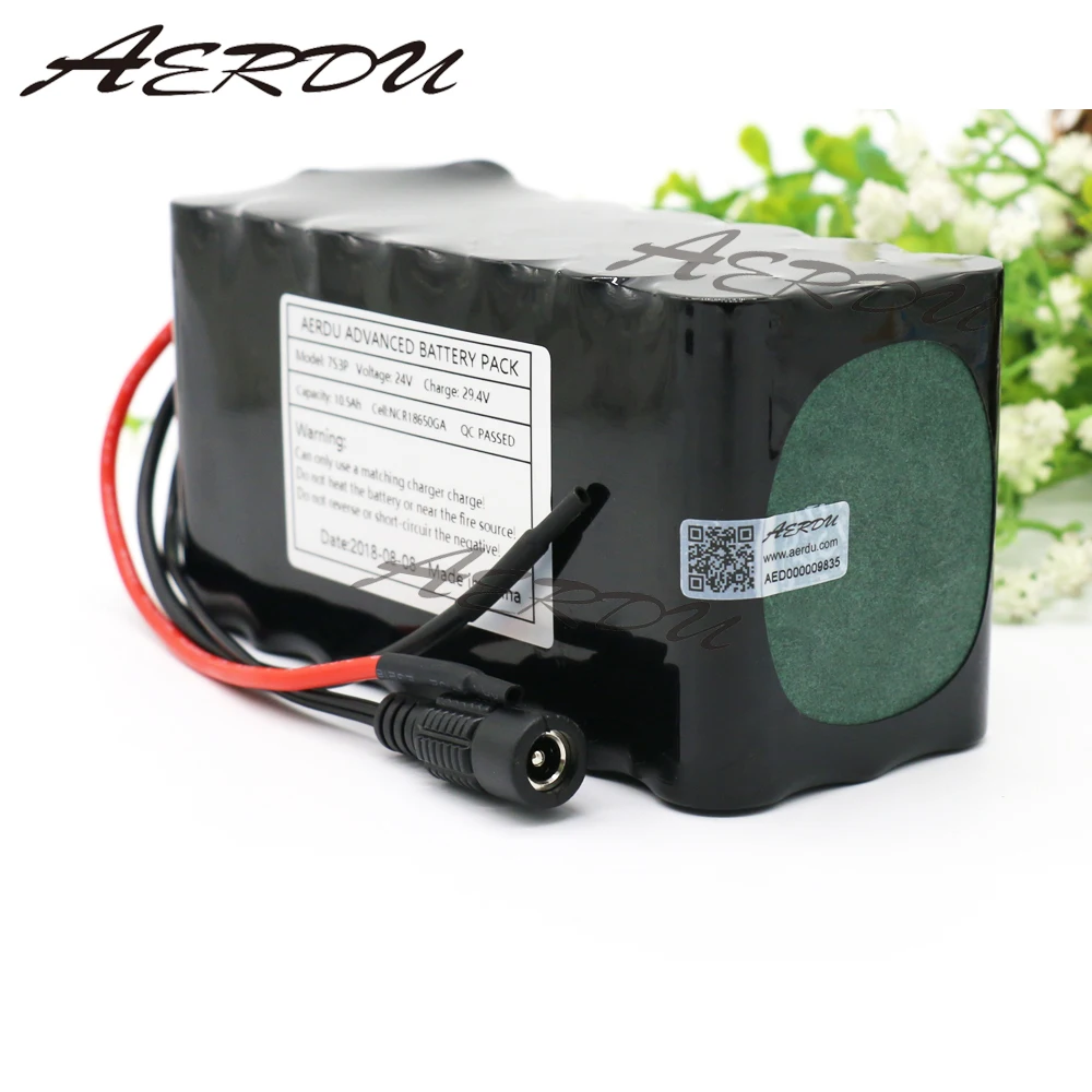 

AERDU 7S3P3200mAh 18650 29.4V 10.5Ah Li-ion Battery Pack 420W High Power for Wheelchair Scooters Light Bicycle Built-in 20A BMS