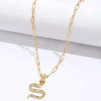 colored diamond cobra pendant large long necklace 50cm new design unique and delicate jewelry
