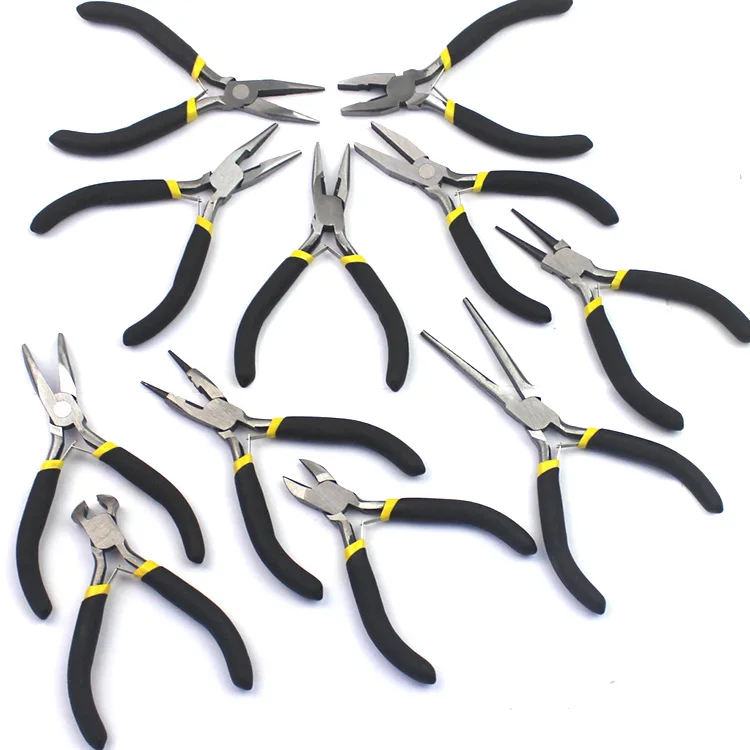 

8 Style Portable Durable Carbon Steel Forging Jewellery Pliers Light Weight Making Beading Mini Pliers Tool Round Flat Long Nose