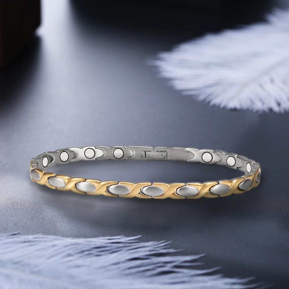 Магнитный браслет на щиколотке Wollet для женщин и мужчин нержавеющая сталь с