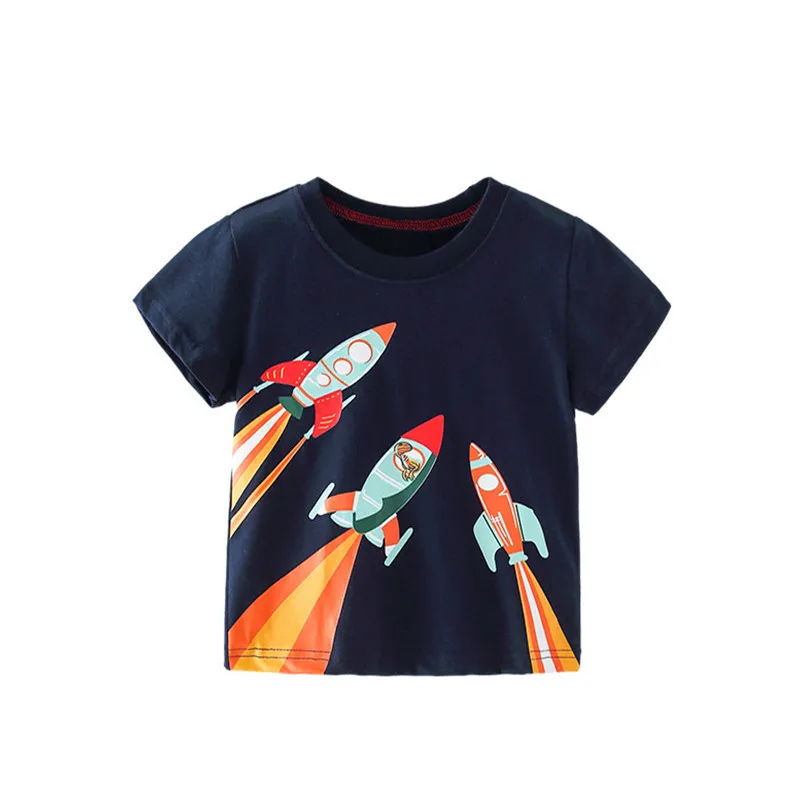 Прыжки метров Новое поступление Летняя одежда для мальчиков и девочек футболки