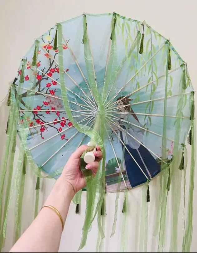 

Женский винтажный зонт Hanfu из масляной бумаги