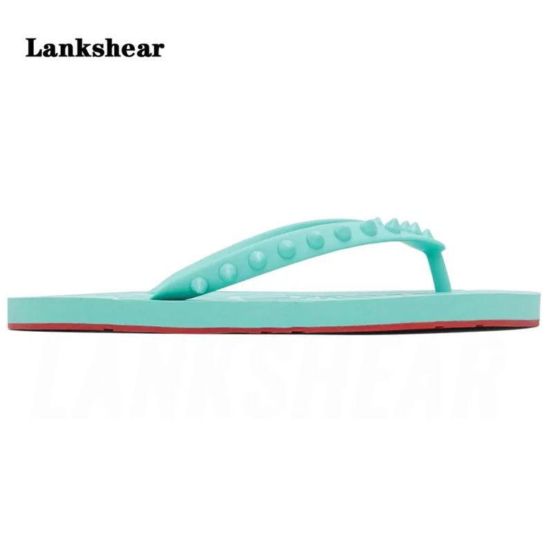 Summer Color Rivets Women's Flip Flops Women's Beach Slippers Fashion Breathable Casual Ladies Non-Slip Outdoor Sandals Slipper