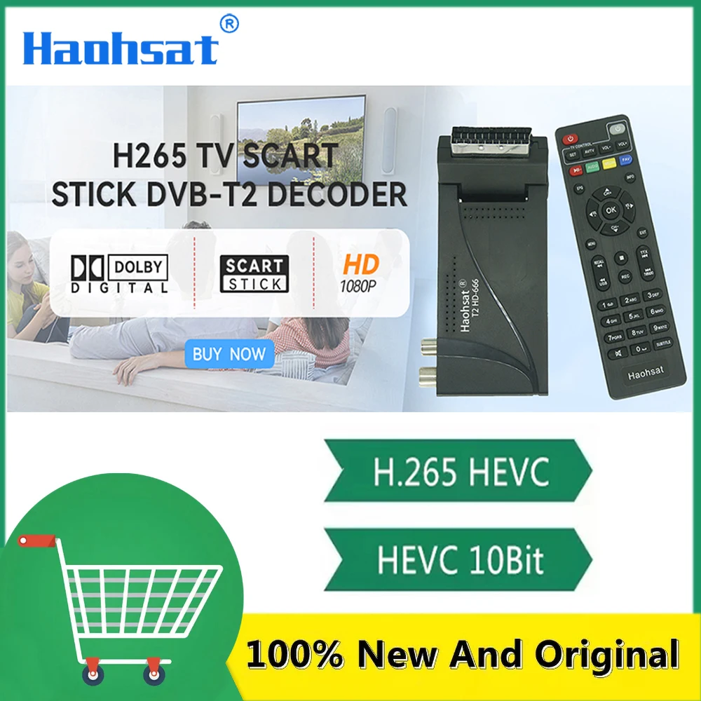 

Haohsat DVB-T2HD-666 Scart HD H.265 T2 Digital TV Tuner DVB T2 H265 HEVC HD Decoder DVB T2 Terrestrial TV Receiver