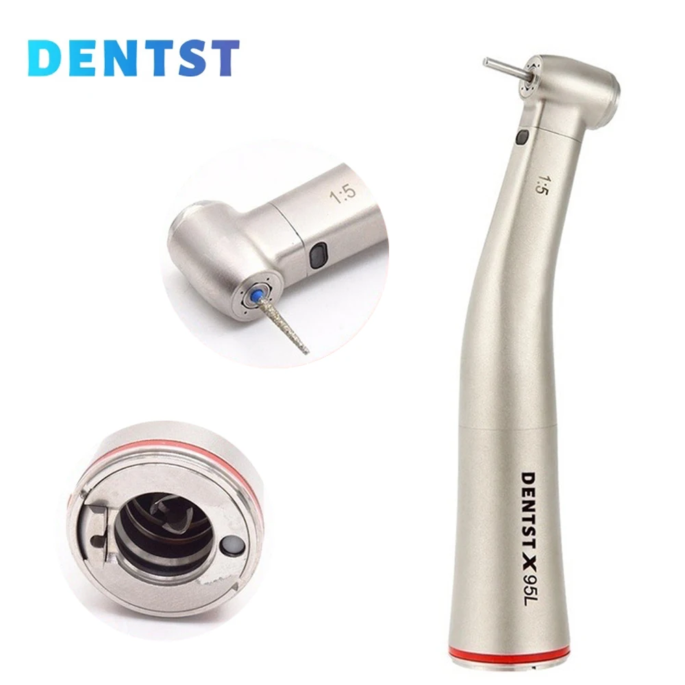 

Dentst X95L Dental Dentistry Micromotor Contra Angle Handpiece Quattro Spray Optic Fiber LED Air Turbine Growth Rate Red Ring