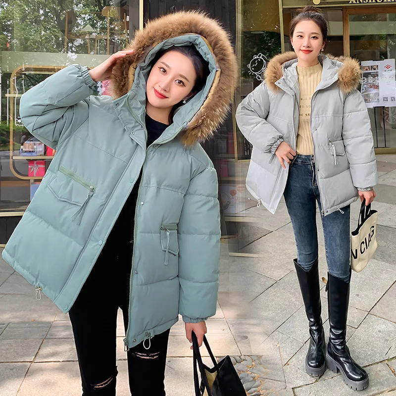 MEILLY DOLPHIN New Winter Women Short Parkas Jacket Casual Thick Warm Fur Hooded Zipper Coat Female Winter Outwear Jacket Parkas