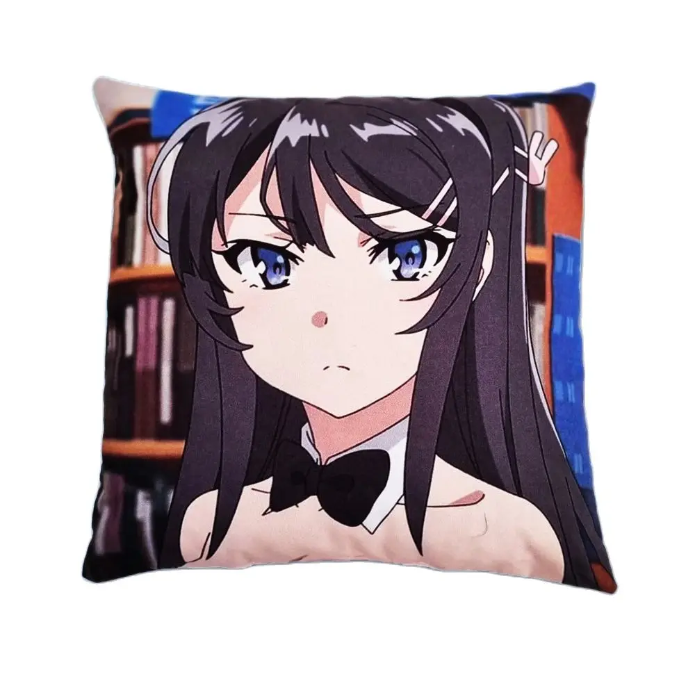 

Новинка 2022, двухсторонняя наволочка с принтом в стиле аниме зайчик, девочка, сенпай, май сакуройма, домашний декор, наволочка с логотипом ани...
