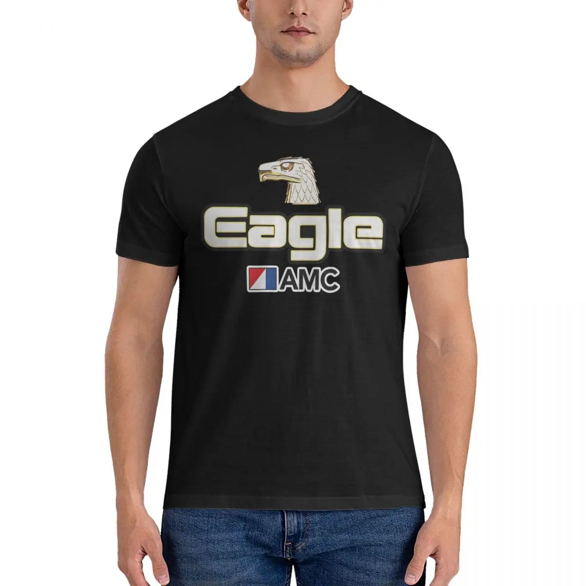 Футболка AMC Eagle для мужчин забавные хлопковые футболки с круглым вырезом и