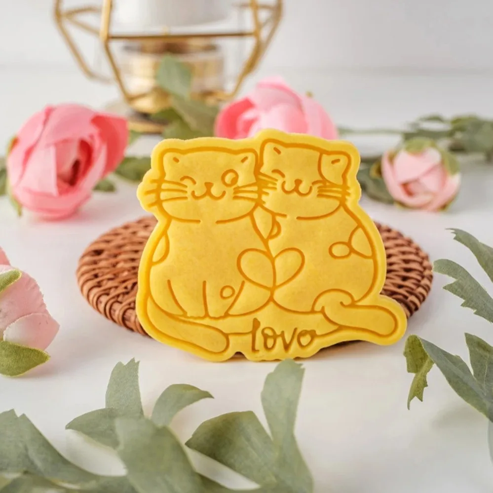 Фото Формочки для печенья ко Дню святого Валентина: милые кошачьи 3D-формы для вырезания из теста, инструменты для выпечки своими руками №5