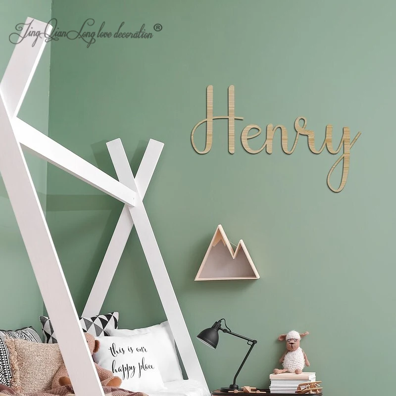 

Лечебное имя для спальни, настенный знак на заказ, детское имя, именной налет, детская комната