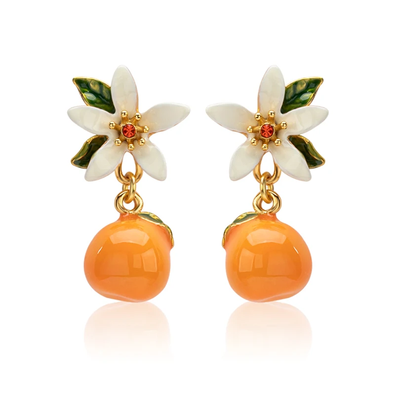 

New Orange Dangle Earring For Women Fresh Orange Fruit Earring Ear Jewelry personality Gift серьги