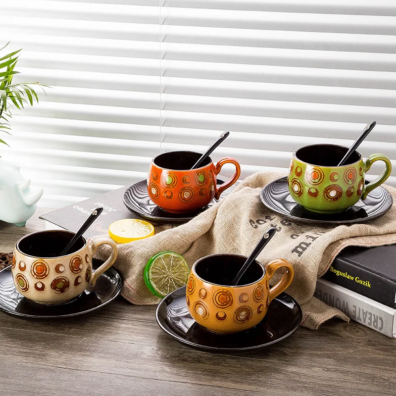 

Ceramic Cup Breakfast Cup Set Milk Cup Tea Cup Coffee Cup with Saucer and Spoon
