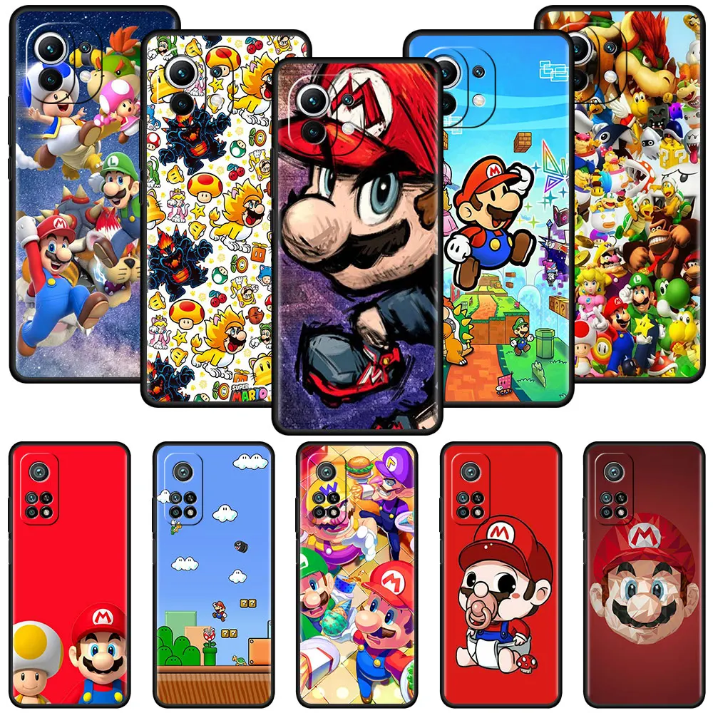 

Black Celular Case for Xiaomi Mi Poco X3 NFC M3 11T 5G 11 Ultra 9 Lite 12 10T Pro 9T Soft SmartPhone Funda Super Mario Fungus