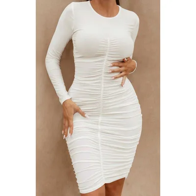 

Women's 2023 Fashion Fashion Dress Spring and Autumn Female & Lady Elegant Sexy Party Solid Long Sleeve Dresses