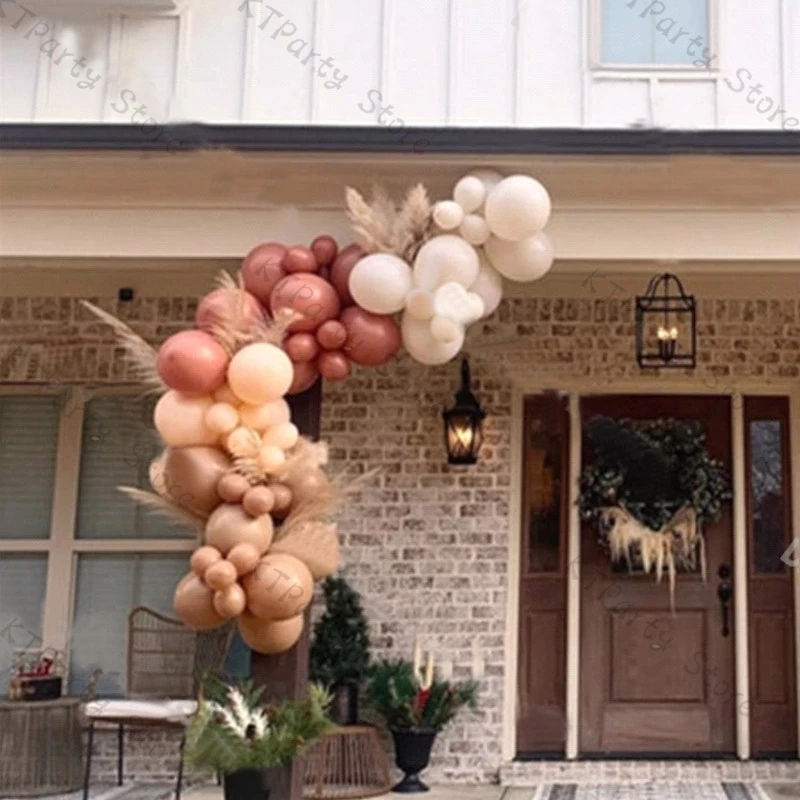 

Dusty Pink Beige Baby Shower Balloon Arch Decorations Cream Peach Cocoa Ballon Garland Arche De Globos Birthday Party Backdrops