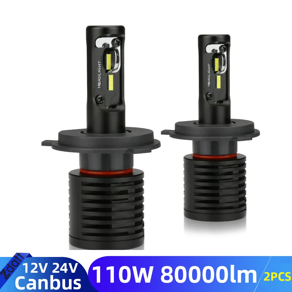 

HB3 Led 9005 h7 h4 h1 h8 h9 h11 hb4 9006 светодиодные лампы для фар для автомобиля 6000K 110 Вт 80000 лм 24 В 12 В светодиодная автоматическая фара Canbus