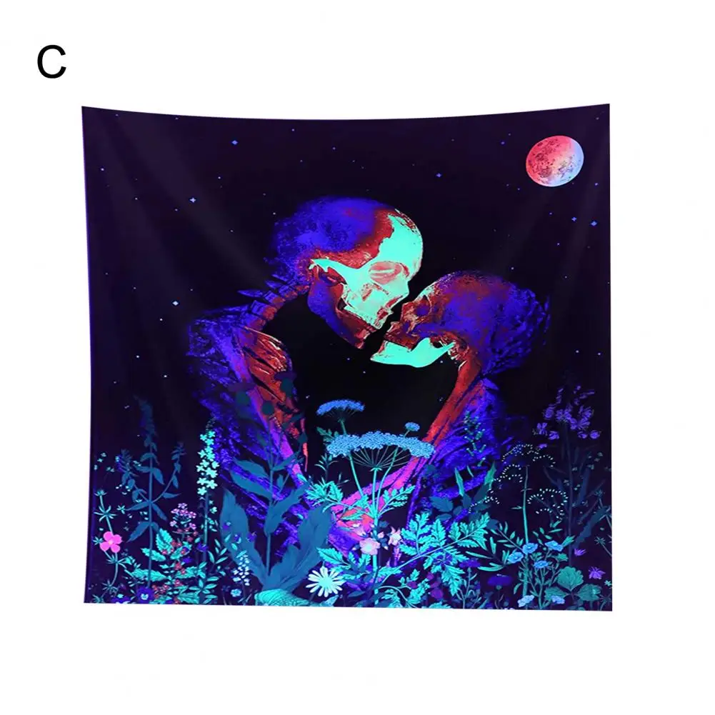 

Glow Dark Tapestry Glowing Tree Tapestry Uv Light Reactive Wall Art for Room Bedroom Nature Plant Theme Backdrop Cloth Easy