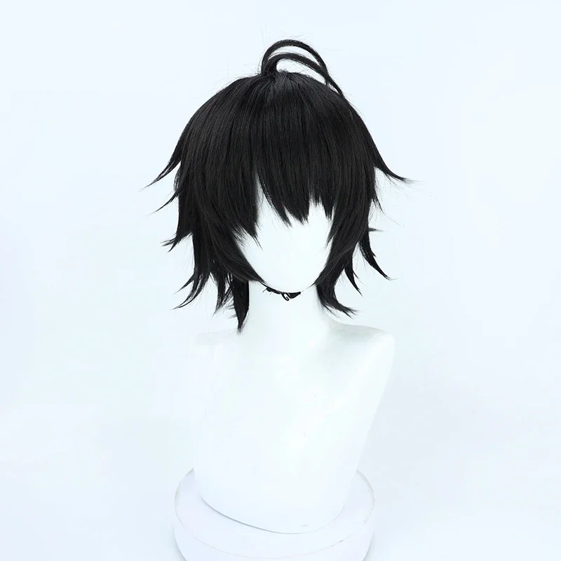 Vtuber YouTuber Ren Zotto парик для косплея черные короткие термостойкие синтетические