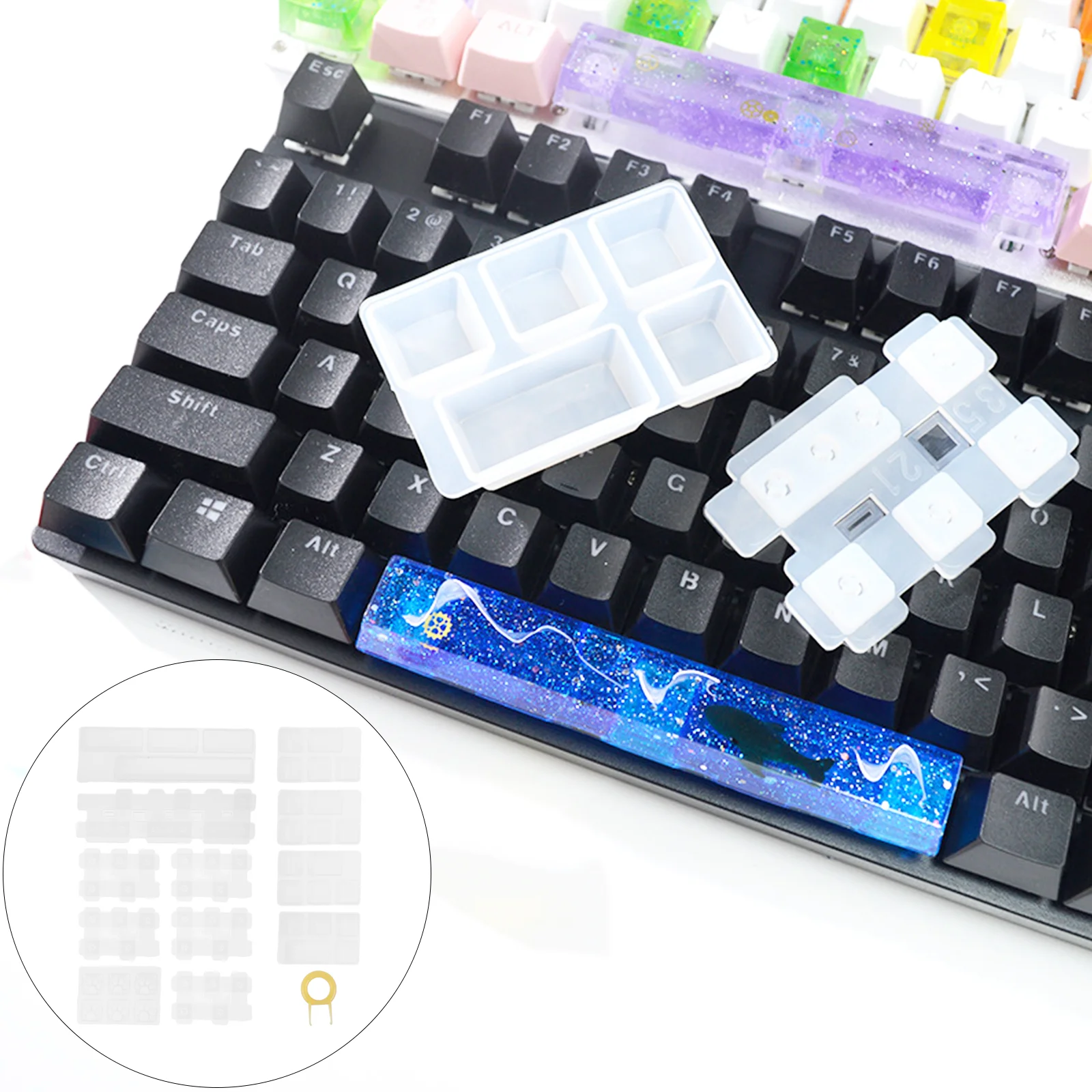 

Mold Resin Silicone Keyboard Molds Diy Keycaps Epoxy Casting Mechanicalkey Cap Tray