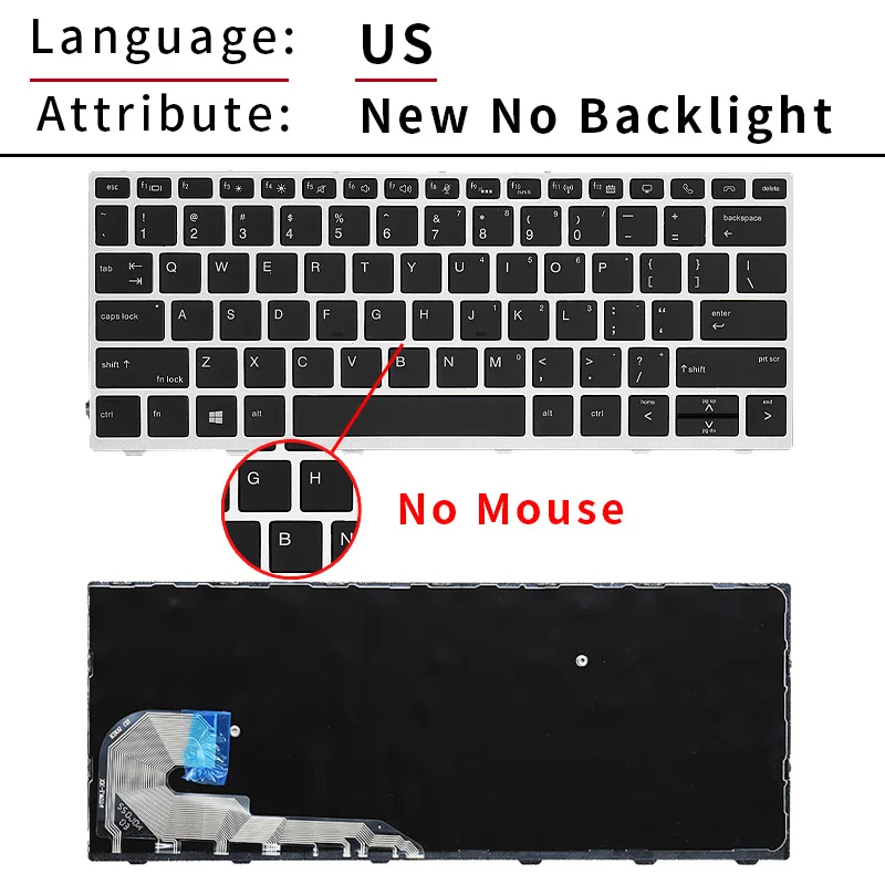 Новая русская клавиатура для ноутбука HP Elitebook 730 g5 735 G5 830 836 L07666