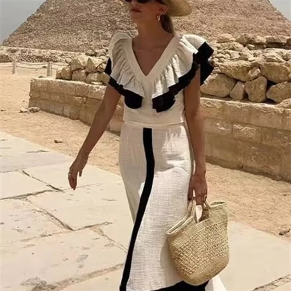 UNIZERA летний женский комплект платьев повседневный пуловер в стиле ретро