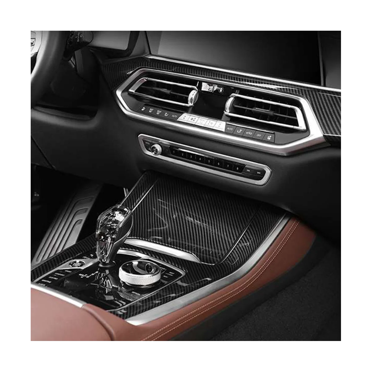 Автомобильная Центральная панель управления из углеродного волокна наклейка на