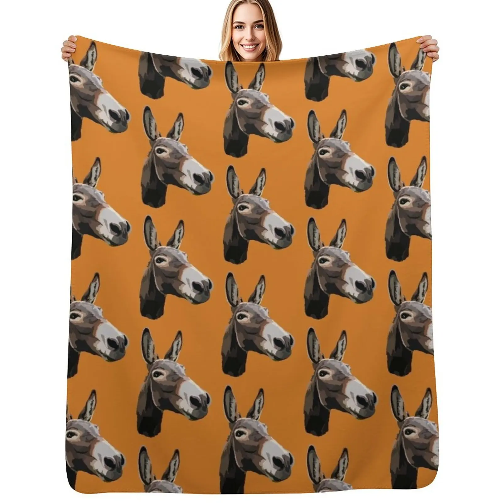 Фото Плед D is for Donkey из фланелевого флиса, мягкий и теплый плед. №1