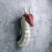 nordic dragon red wall three dimensional irregular restaurant animal accessories paper craft handmade model