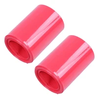2x 2m 50mm width pvc heat shrink wrap tube red for 2 x 18650 battery