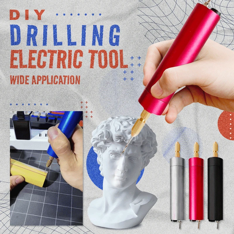 DIY Drilling Electric Tool Micro USB Electric Aluminum Portable Handheld Drill Set Center Pin Punch Jewelry Making Tool Dropship