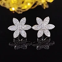 2022 new trendy blossoms silver color korean earrings for women anniversary gift jewelry wholesale e6419