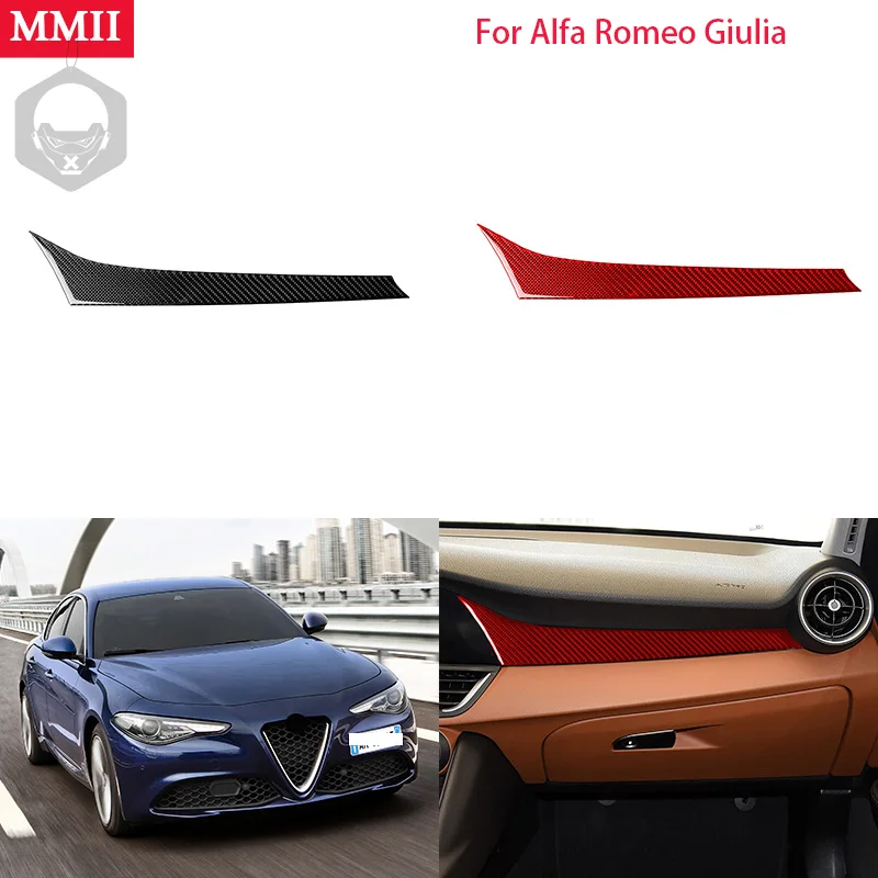 

RRX Carbon Fiber Interiors for Alfa Romeo Giulia 2017-2019 Copilot Dashboard Decoration Cover Trim Stickers Car Accessories