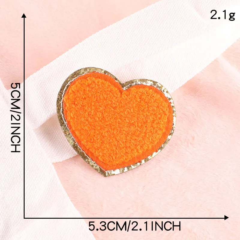 5.5CM Orange Chenille Letter Patches Iron on For Clothing Towel Embroidered Felt Alphabet Glitter Sequins Letters DIY Accessory images - 6