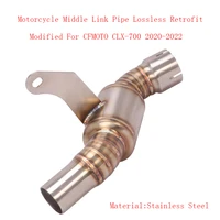 motorcycle lossless replace delete original middle link pipe catalyst system set silp on modified for cfmoto clx 700 2020 2022