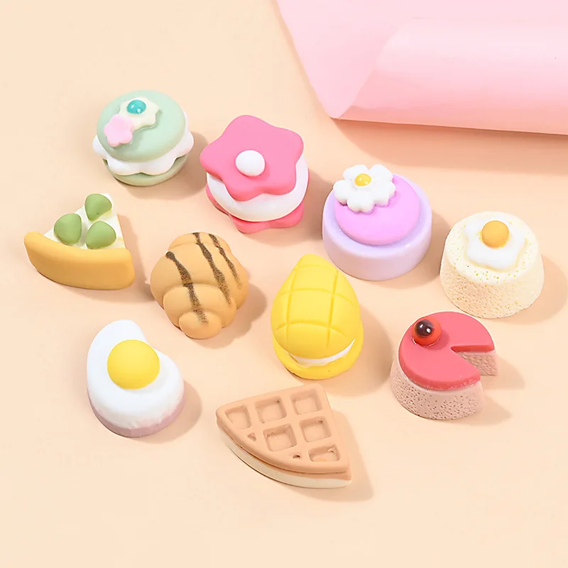 

10pcs New Simulated Fruit Cake Biscuit Resin Flatback Cabochons Scrapbook DIY Hair Ornaments Jewelry Accessories Supplies R109