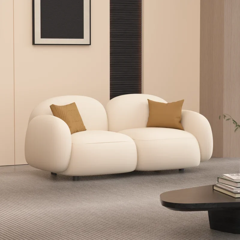 Скандинавский современный минималистичный диван 2-местный белый напольный