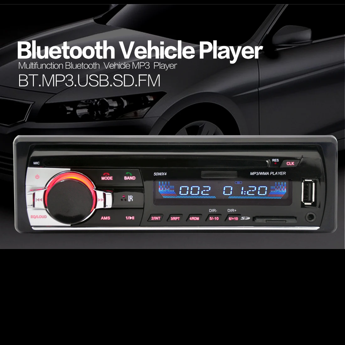 

Car Radio Stereo Player Digital Bluetooth Car MP3 Player 60Wx4 FM Radio Stereo Audio Music USB/SD with In Dash AUX Input