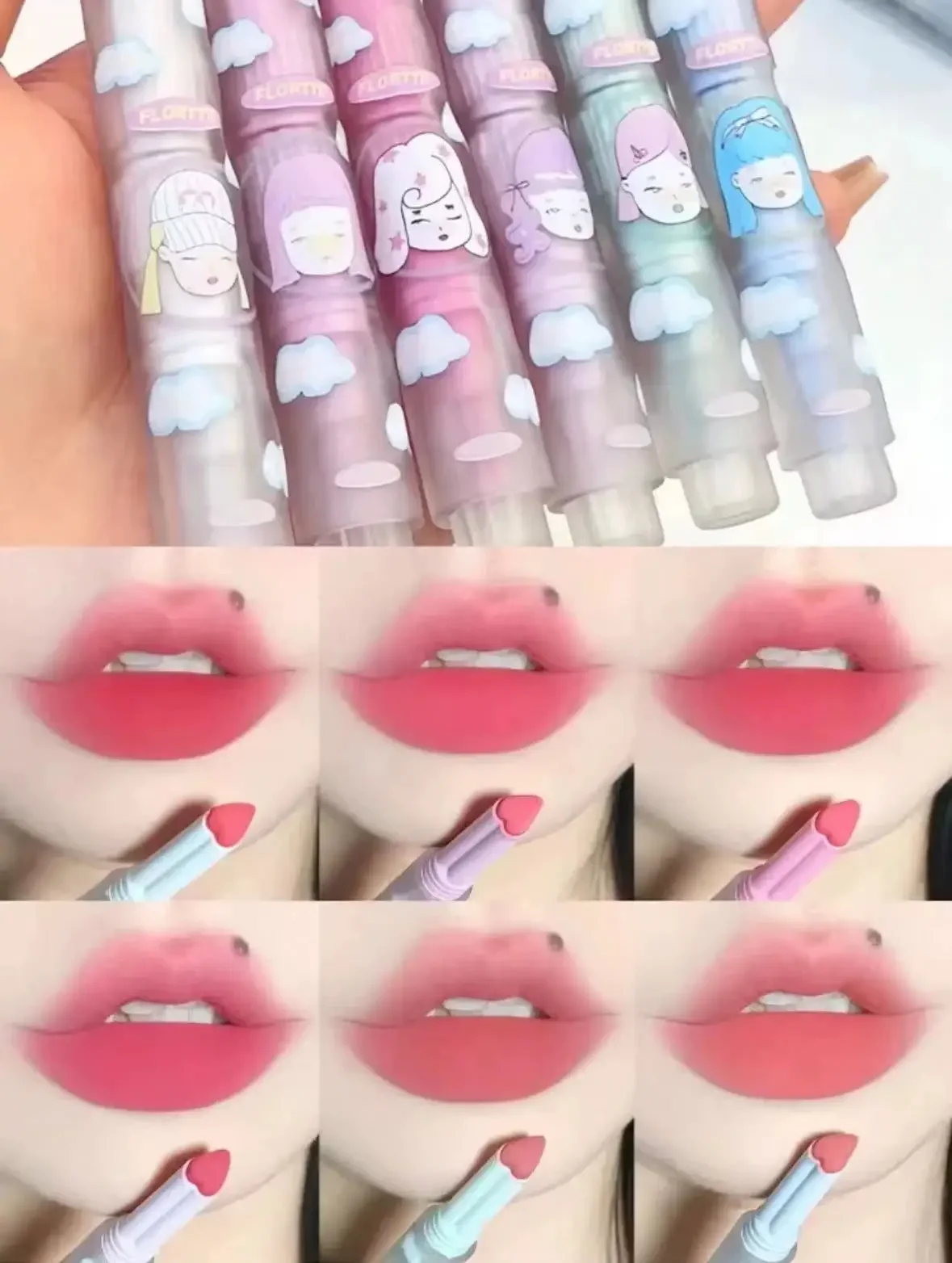 Flortte Wackky Lipstick Love Solid Labial Mucus Moisturizer Бархатная туманная поверхность Длительная милая девушка (art.: 3920cd570e9e2) - 3920cd570e9e2