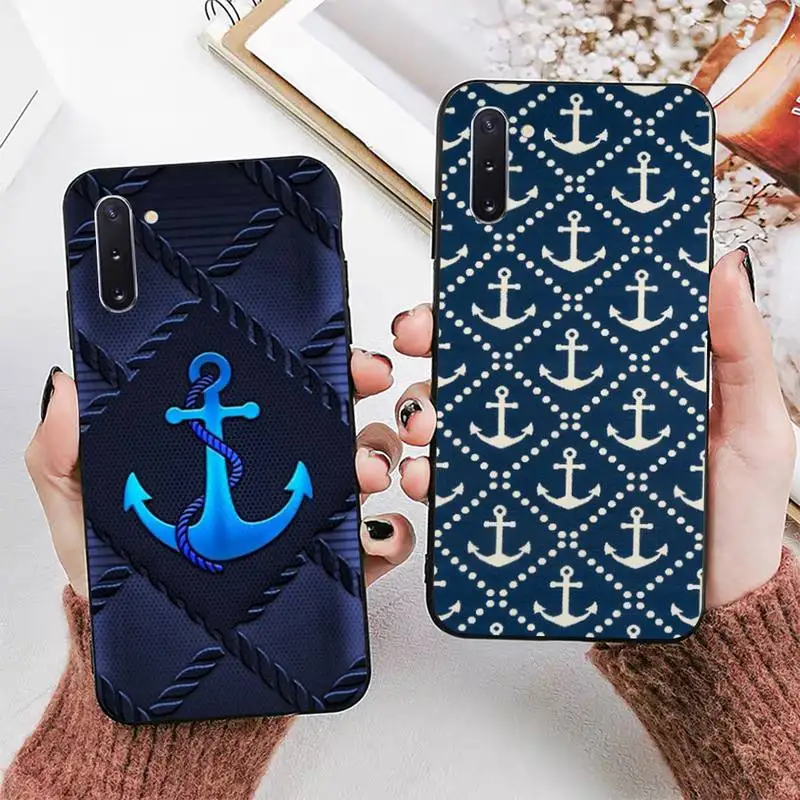 

Stripes Anchor Boat Ship Wheel Phone Case for Samsung Note 5 7 8 9 10 20 pro plus lite ultra A21 12 72