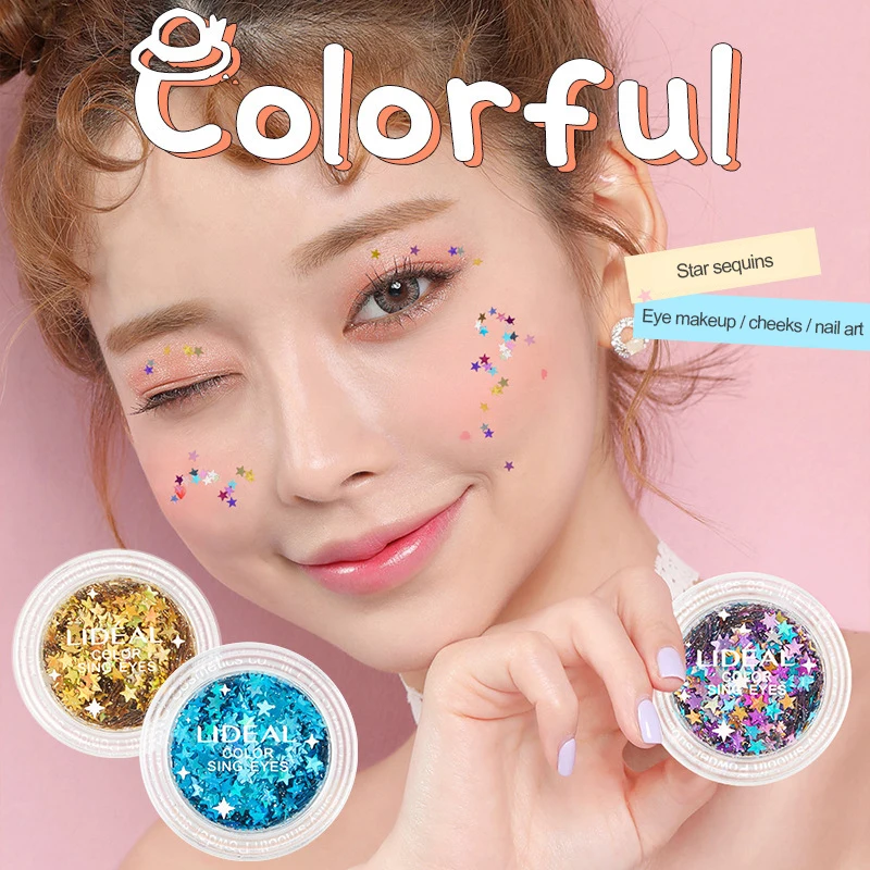 

Shiny Sequin Glitter Sparkly Eye Shadow Glitter Sequins Decoration For Hair Face Body Facial makeup Nail Art DIY Party Makeup